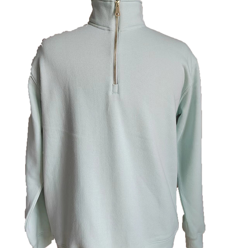 Soft 50 cotton 50 recycled polyester oversized crewneck quarter zip sweatshirts hoodies design