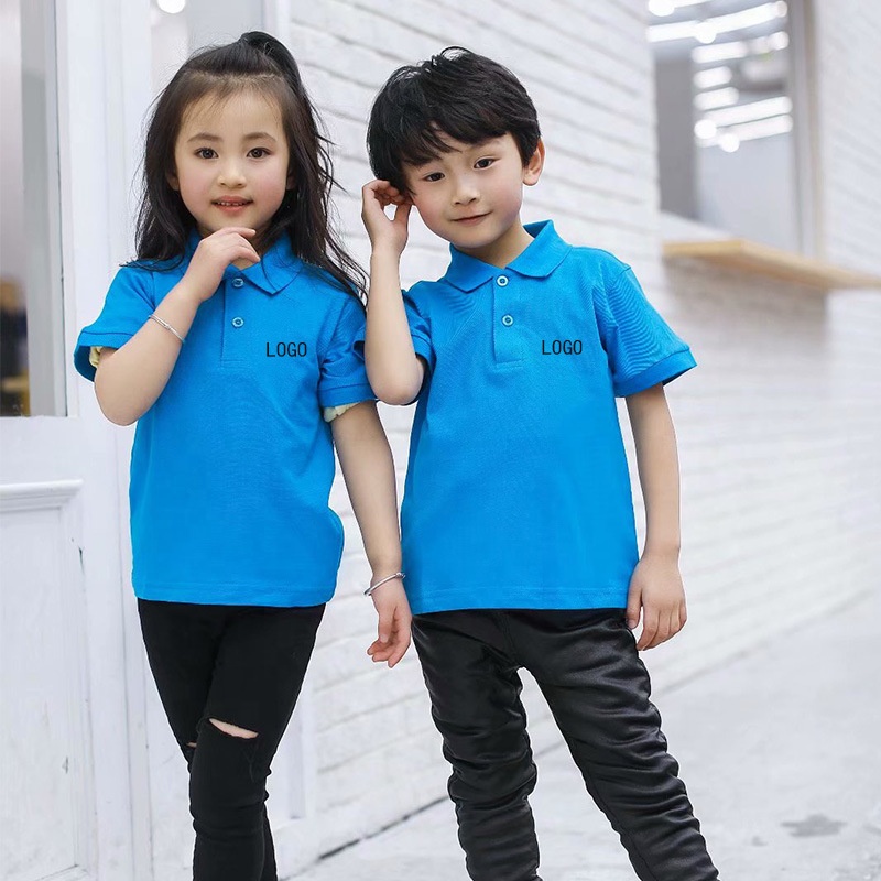 Factory supply short sleeve summer boy&#39;s polo t-shirts custom embroidery or printing logo school uniform for children and kids
