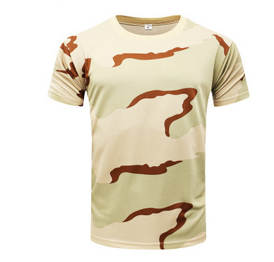 Wholesale men gym sport camo t shirts custom camouflaged short sleeve breathable tops for outdoor training