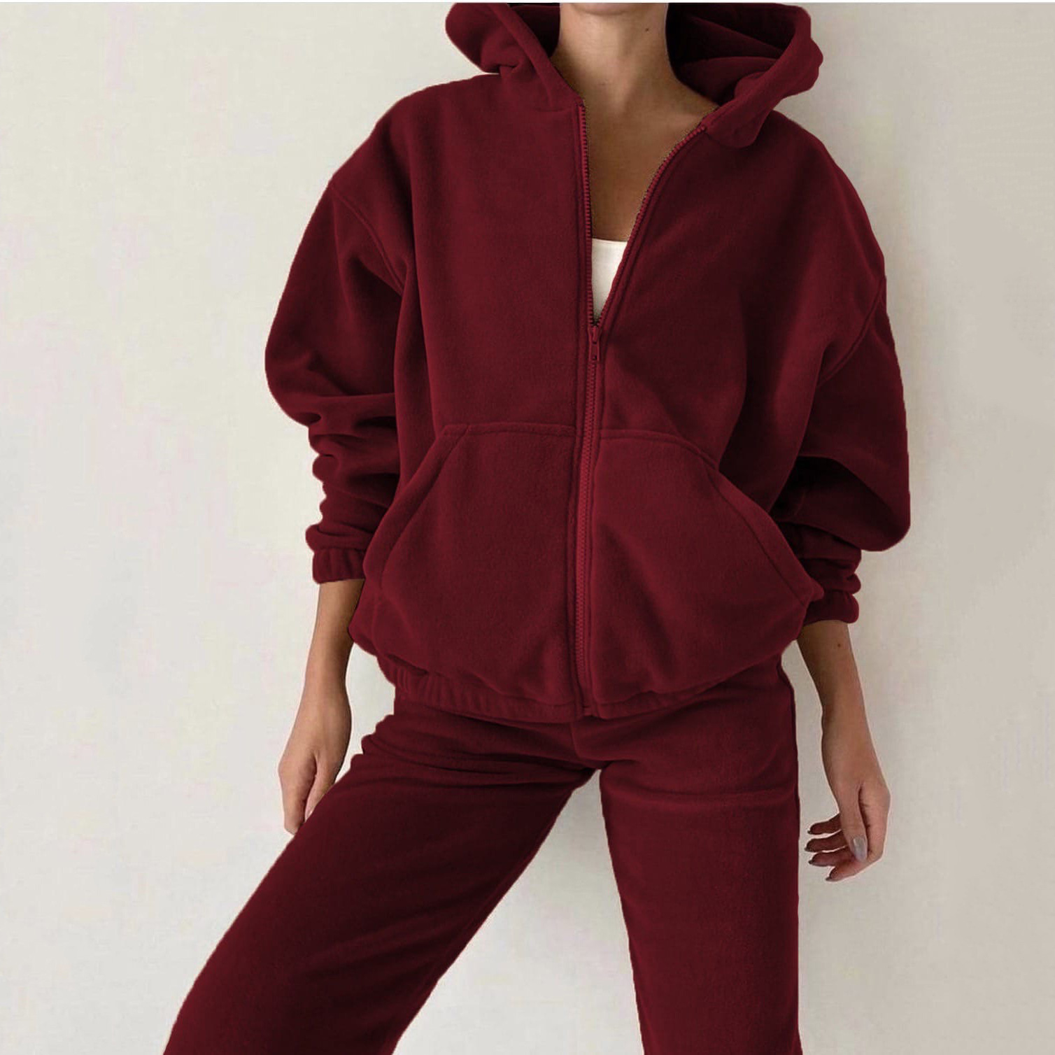 Women&#39;s outfit 2-piece hoodie and jogging pants leggings set