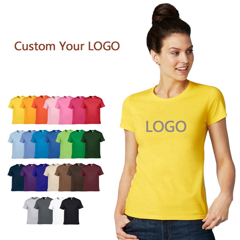 Custom made words printed on women t shirts with high quality pre-shrink gril lady women short sleeve 100% cotton t-shirt