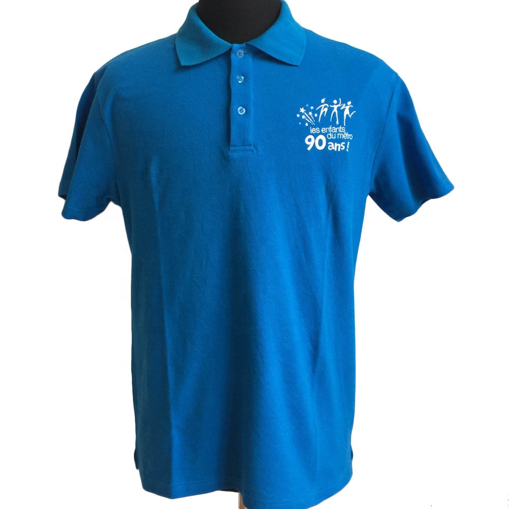 High quality polo t shirts men polyester cotton golf custom logo worker&#39;s uniform with embroidery embossed heat transfer print