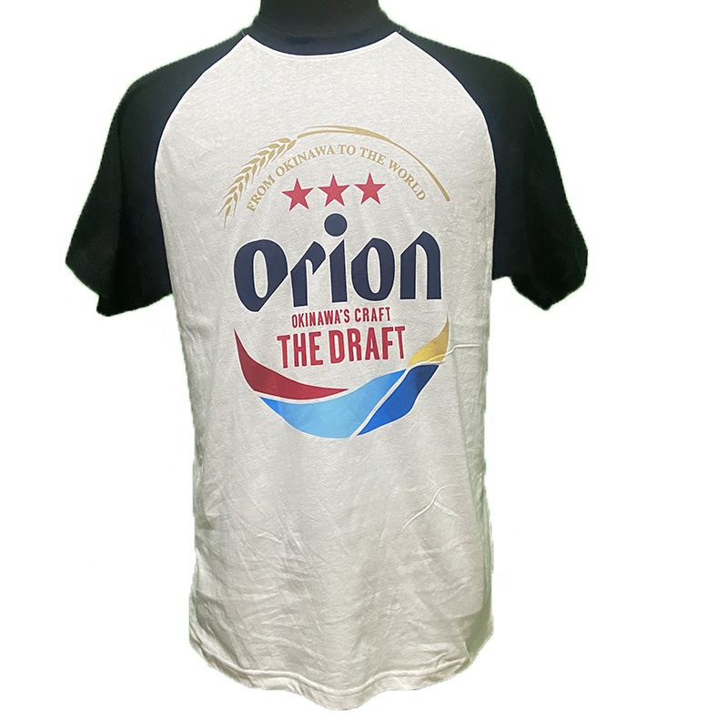 Two tone reglan sleeve t-shirt high quality ringspun cotton contrast color silk screen printing summer t shirts in bulk