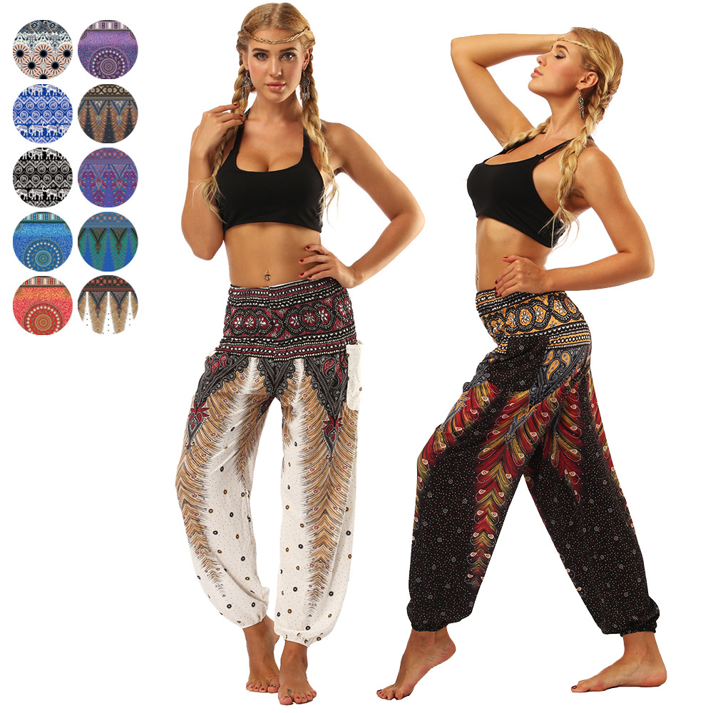 Wholesale Loose Yoga Pants For Women Fashion Lantern Dance Pants National Thai Indonesian Style Sport Casual Trousers For Women
