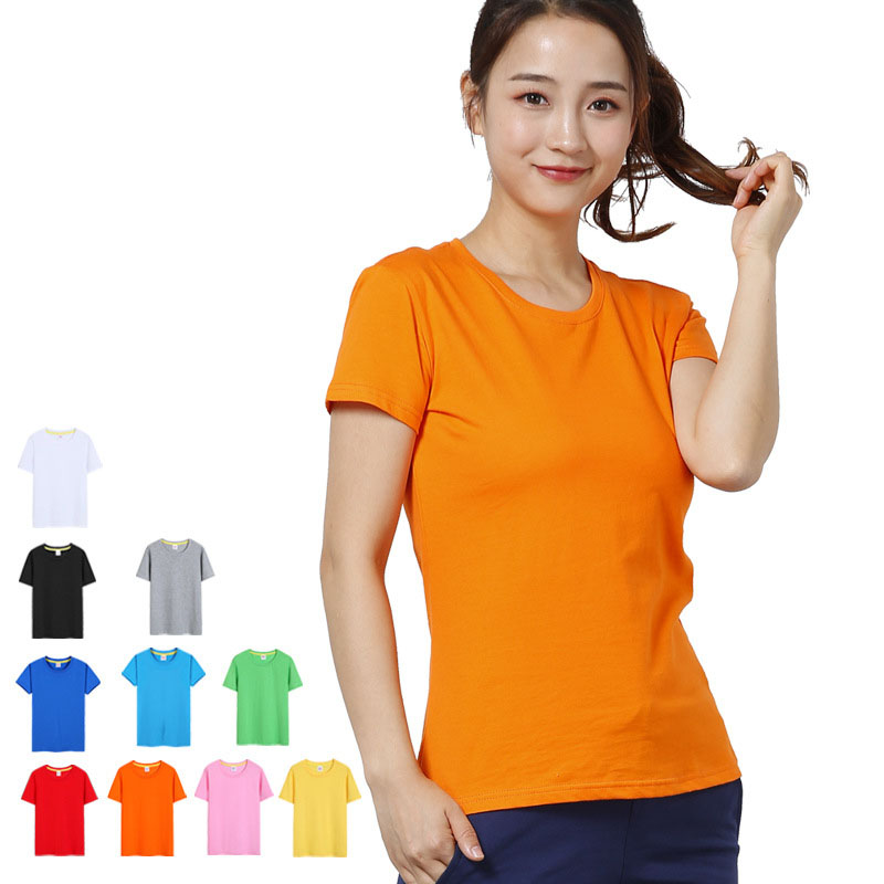 Summer 100%cotton printing women t shirt short sleeve blank casual colorful ladies t-shirt manufacturer in ningbo china