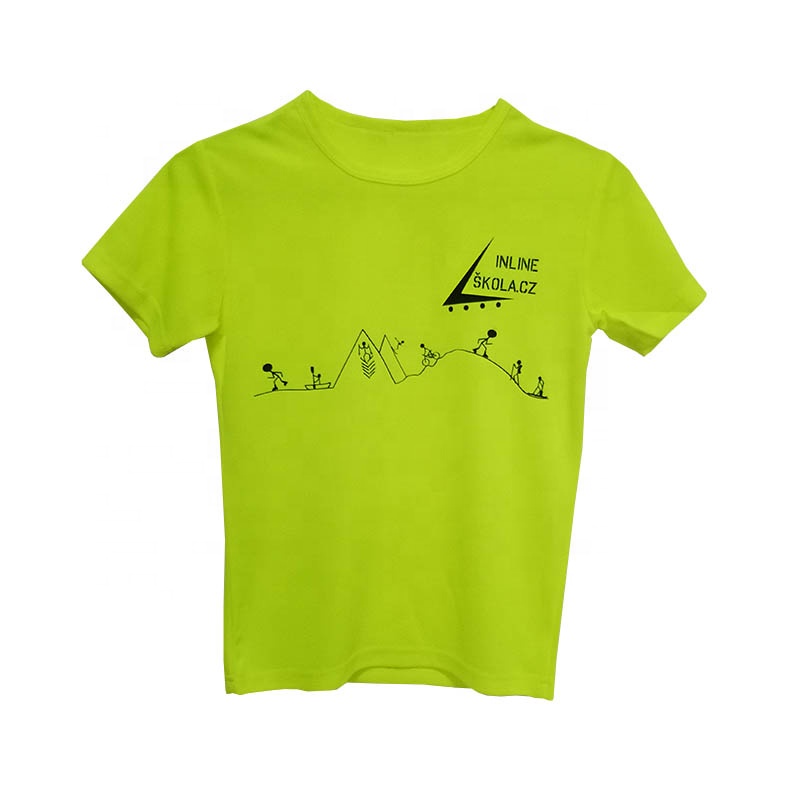 Bulk Sale Sports Wear T Shirt Kid&#39;s Exercise Games Short Sleeve Outdoor Running Moisture Wick Neon Green Tshirts
