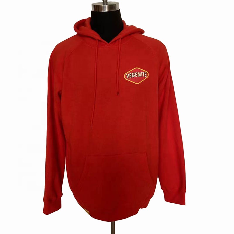 Winter Drop Shoulder Hoodies Sweatshirts Thick Brushed Fleece 11.4OZ Red Plus Size Pullover Sweaters Custom Graphic Loose Hoodie