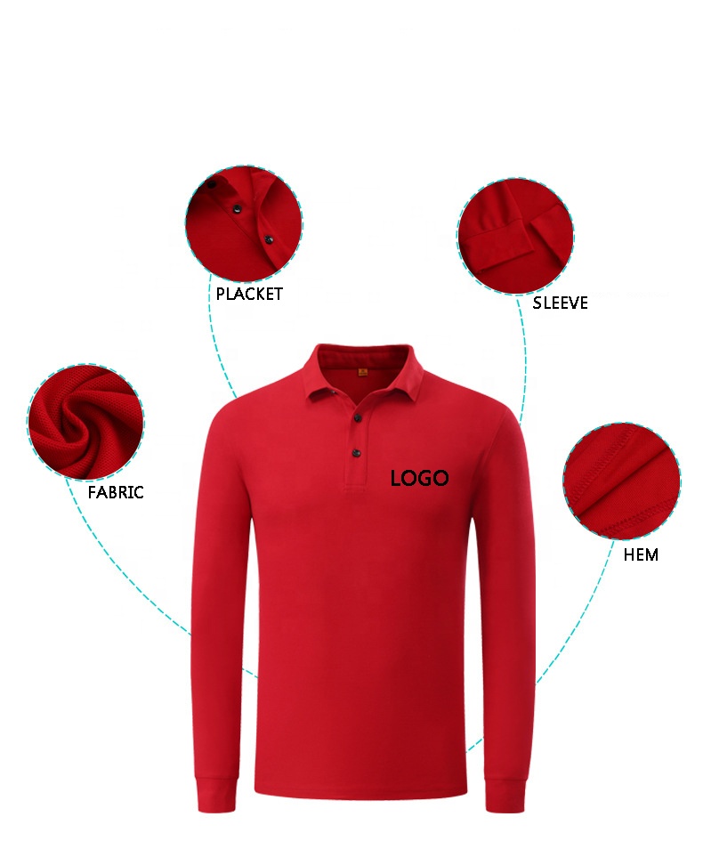 Ningbo manufacturer oem long sleeve men polo shirts with free design custom logo plain blank pique mesh golf collar tshirts