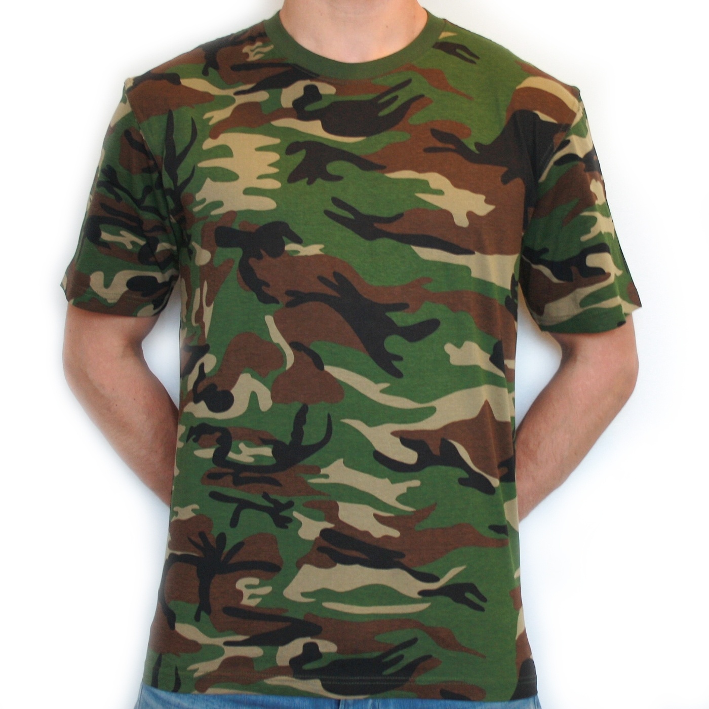Wholesale cotton camo t-shirt short sleeve camouflage sports wear soft touch sustainable t shirt in bulk