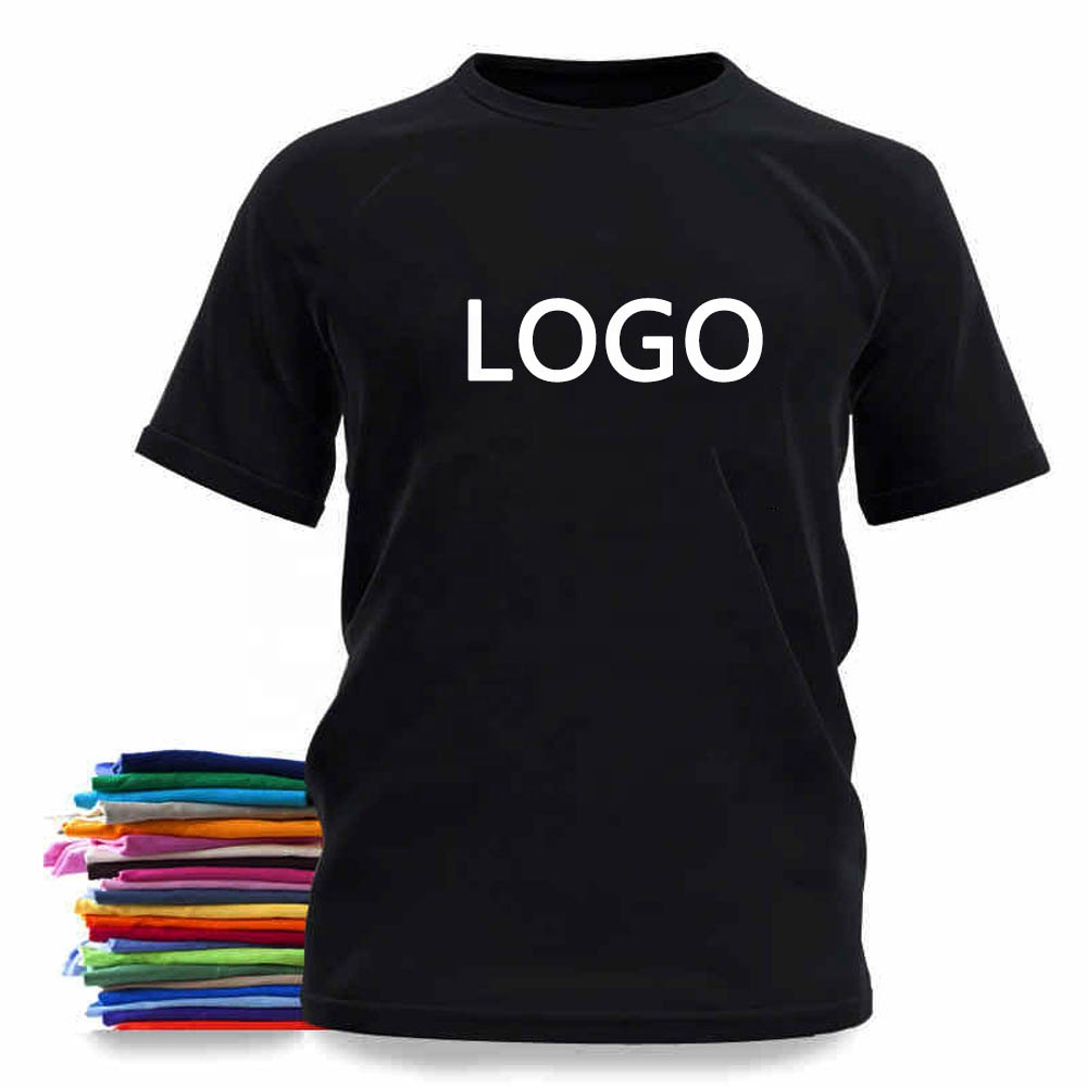 Best selling high quality 50% cotton 50% polyester t-shirts with logo 160 170 180 190 200 gsm custom t-shirt packaging
