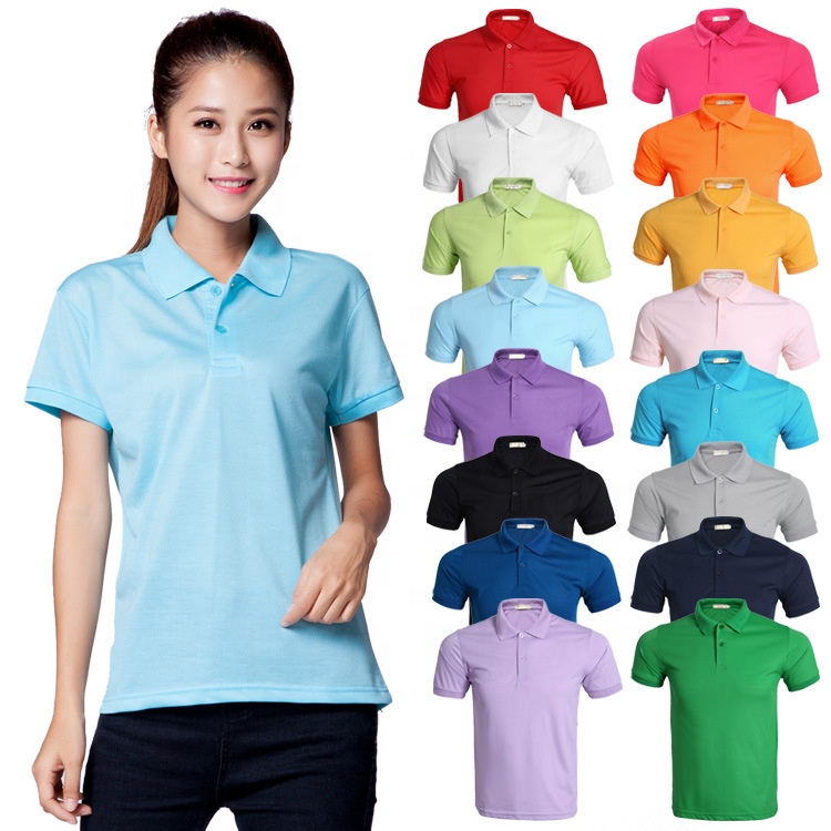 Casual slim fit 100 cotton golf polo shirt for women ladies custom logo summer short sleeve sport breathable collar tshirts