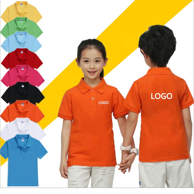 2-15 years new design wholesale children polo shirt for boy and girl short sleeve simple kids polo shirt