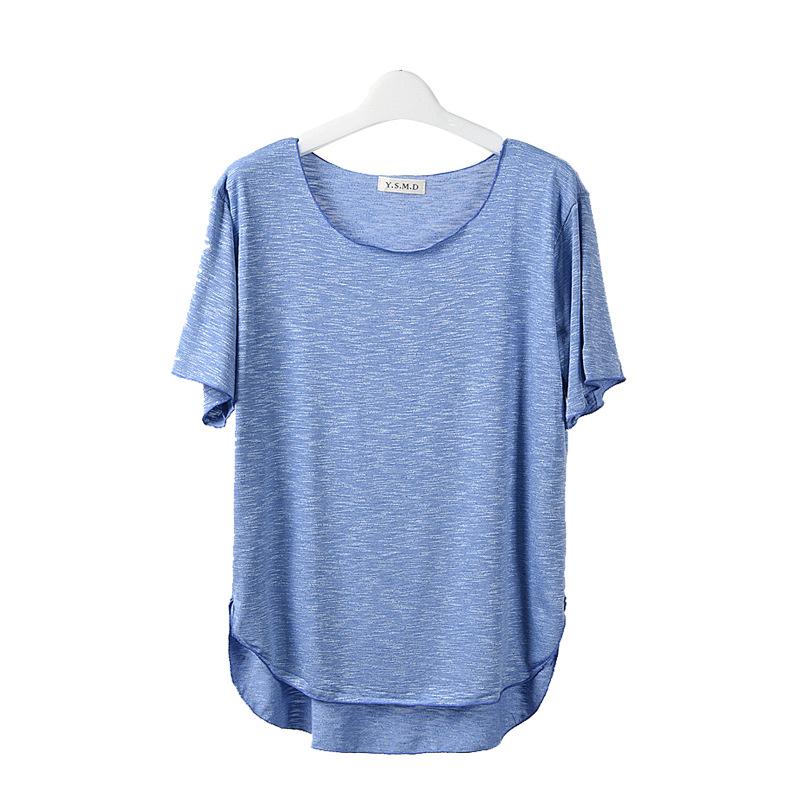Garments wholesale bamboo cotton fiber t shirt women soft eco-friendly tops