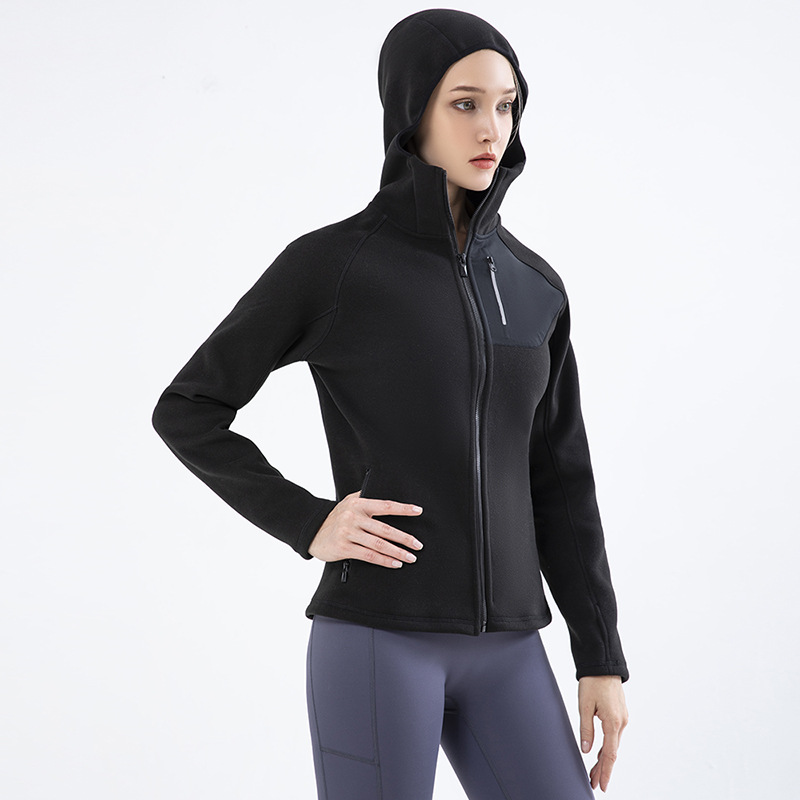 Oem full zip up pullover one-piece women&#39;s winter sport hoodie jacket