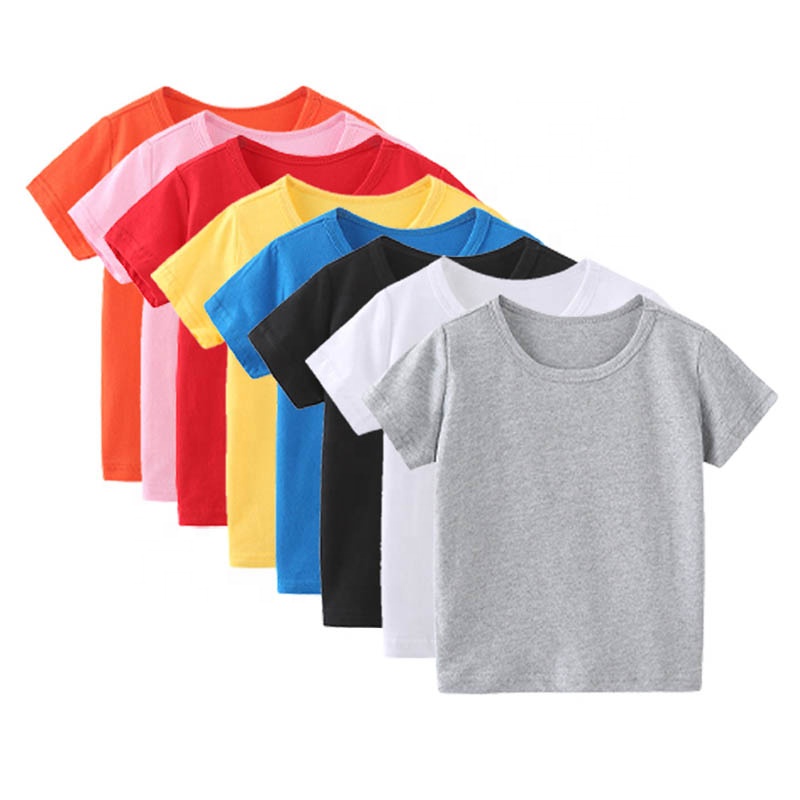 Cheap wholesale 100% cotton blank t shirt for kids boy and girl summer breathable children t shirts 1 years- 12 years