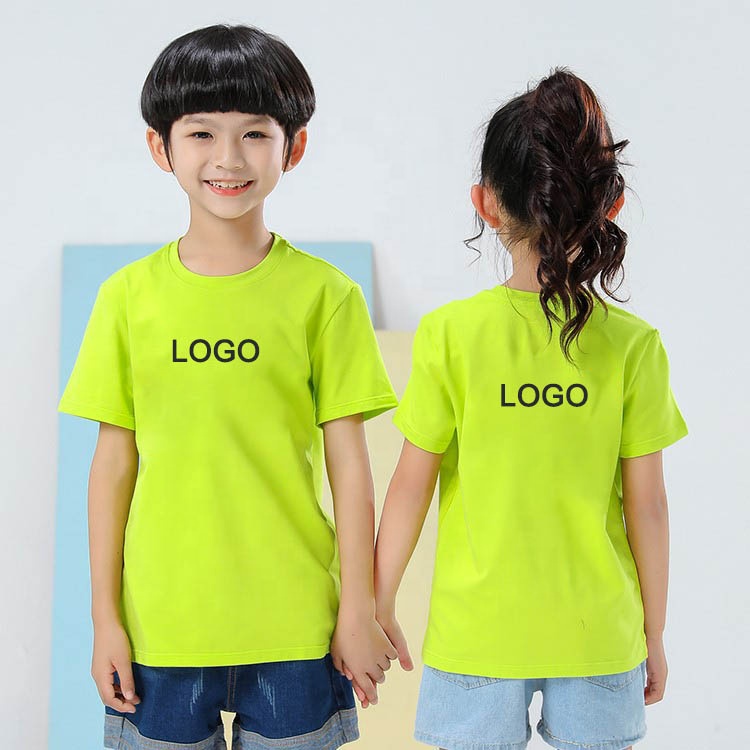 Wholesale high quality t shirt 100% cotton kids 4 5 6 7 8 9 10 11 12 13 14 15 years boy and girl summer children t shirt logo
