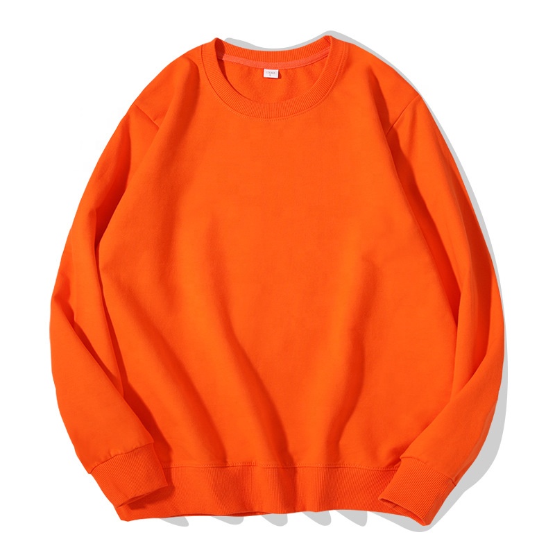 Bulk sale unisex crew neck sweatshirts thin spring autumn french terry custom logo sweaters in 240g 260g 280g 300g 320g