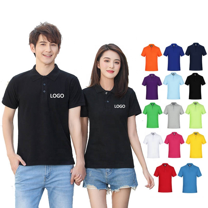 Top quality 100% cotton custom logo polo work shirts unisex men women business 220gsm polo t shirt manufacturer china
