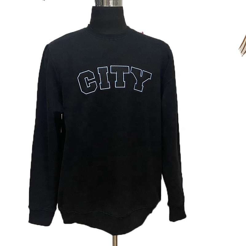 High quality fleece embroidered men&#39;s hoodies &amp; sweatshirts custom oversize crewneck sweatshirt in 280g 300g 320g 340g 360g