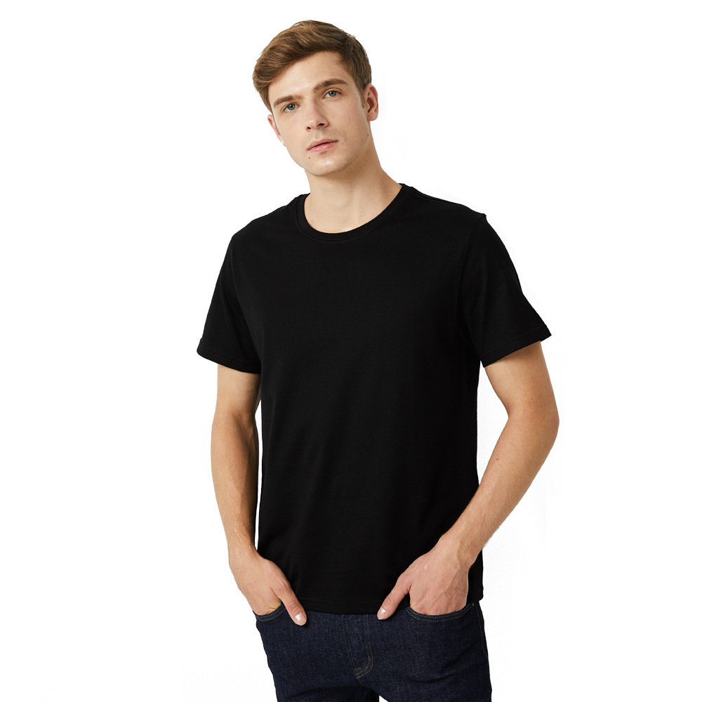 200gsm high quality 100 cotton anti-shrink black t shirt with personalized hand printing logo