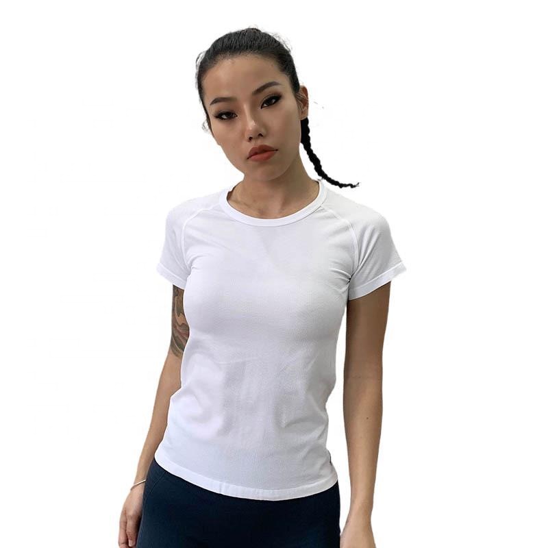 High Quality Stretch Fitness T-shirt for Women T-shirt de fitness pour femmes Camiseta deportiva para mujer quick dry sports top