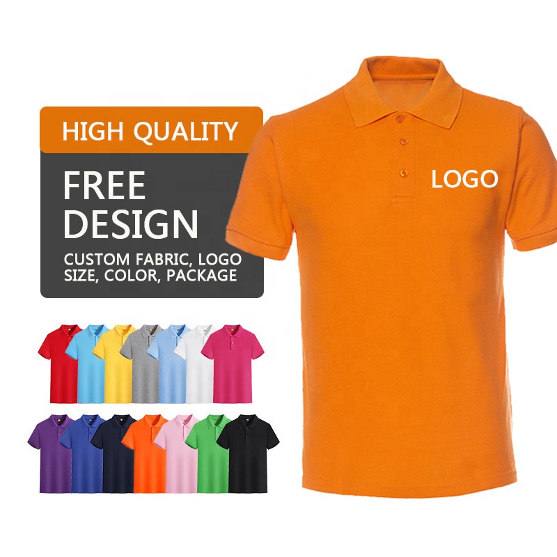 Free design men&#39;s women polo shirts honeycomb custom business golf thick heavyweight 200g 220g 240g 260g cotton shirt