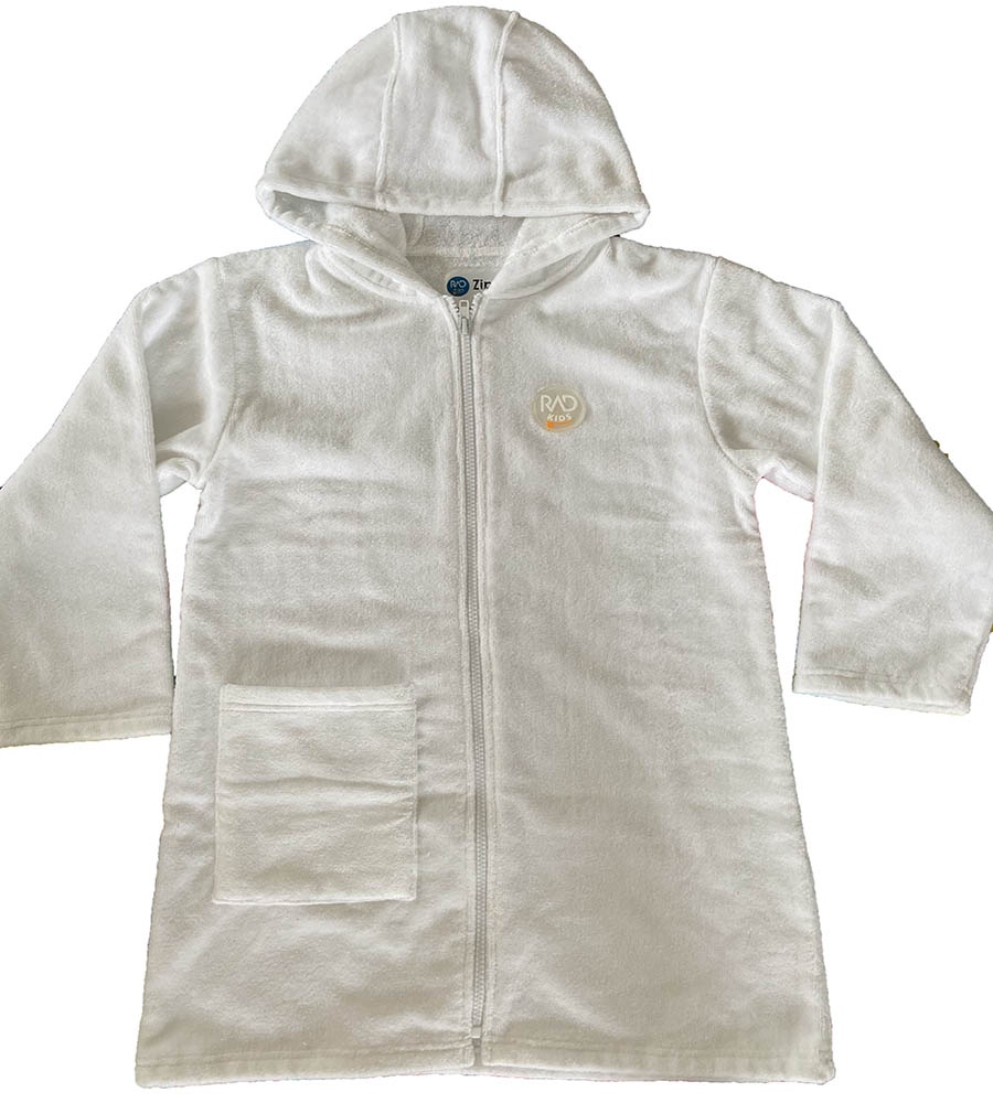 Oem children zip-up hoody custom design 100%cotton toweling longline hoodie for kids