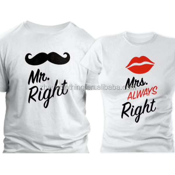 Custom lover cotton couple t-shirts print lovers designing clothes