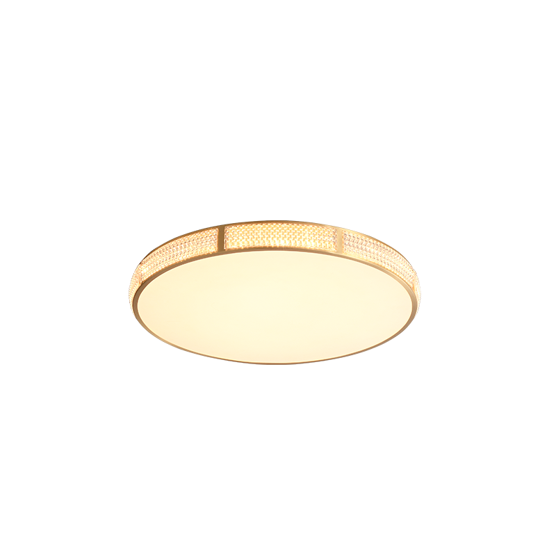 Round Led Luxury Decorative Glisten Brass Ceiling Lamp