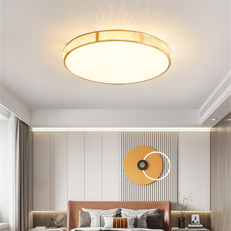 Round Led Luxury Decorative Glisten Brass Ceiling Lamp