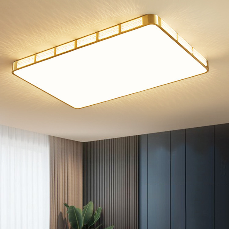  Acrylic Rectangle Led Luxury Decorative Brass Ceiling Lamp