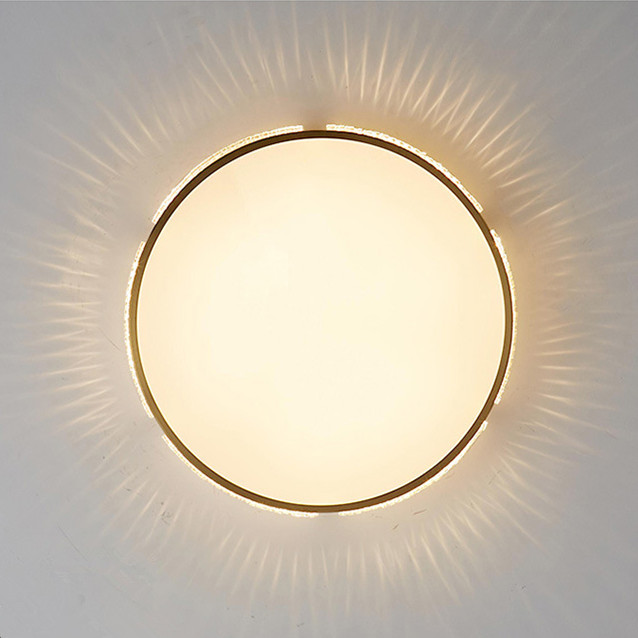 Acrylic Round Led Luxury Decorative Brass Ceiling Lamp