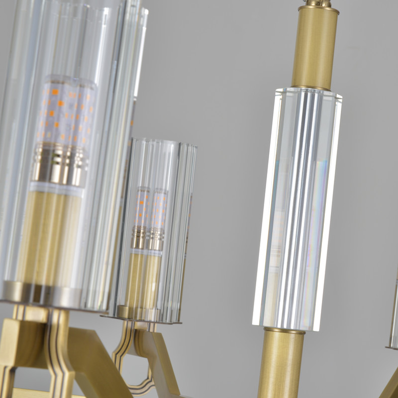 Luxury Decorative Glass Len Brass Chandeliers 