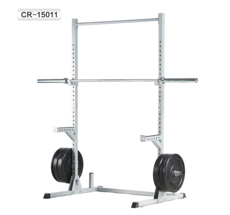 Body Champ Power Rack System Adjustable Squat Rack Weight and Bar Holder for Home Fitness Equipment with Built in Floor Anchors Stability