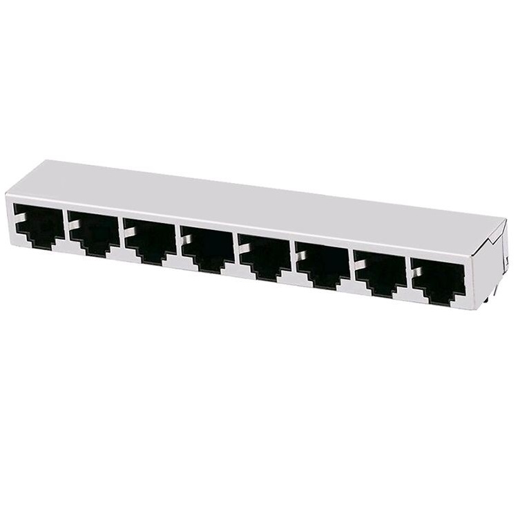 LU8S041X LF With Magnetics Multiple Port 1x8 RJ45 Ethernet Connector Without LED