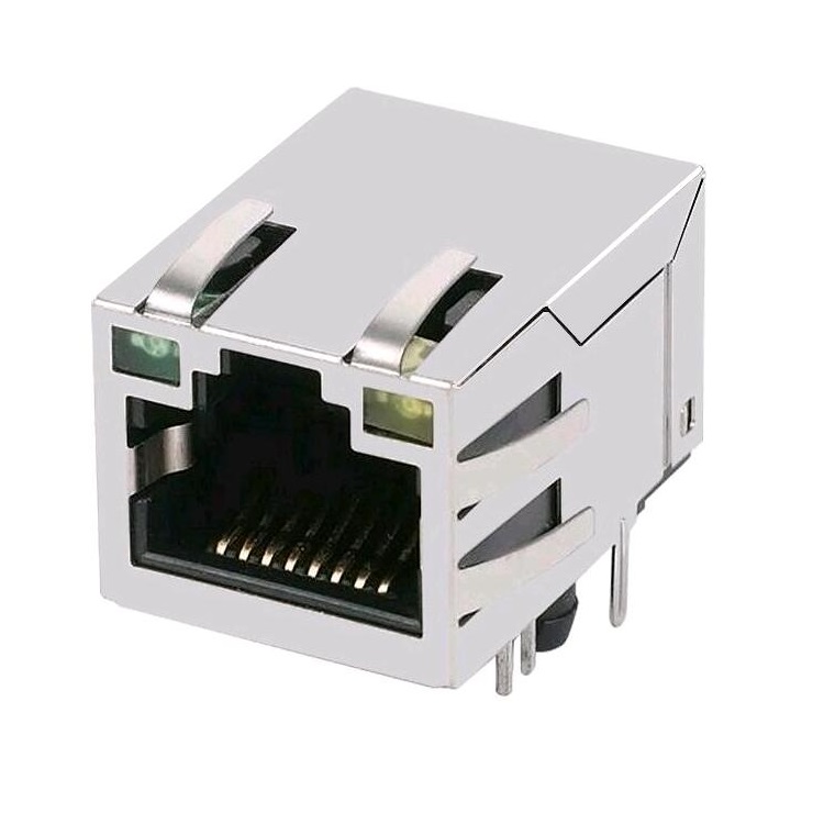 ARJ11C-MBSAS-A-B-7MU2 Tab Up 1x1 Port With LED 1000Base-T 8P10C RJ45 Connector With 90 Degree