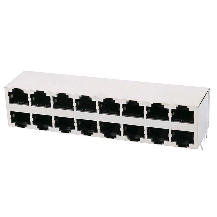 10021246-218LF Modular Jack Ethernet Connector Without LED 2x8 Port RJ45