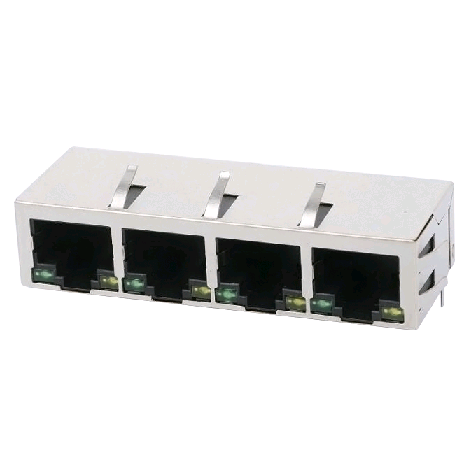 AR14-4164IR With Leds 100 Base-T PoE Magnetic RJ45 Connector 1X4