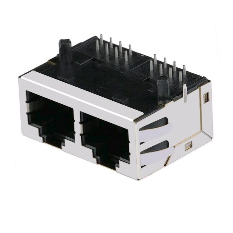 5-2301996-1 2301996-1 Without LED Tab UP 100 Base-T Ethernet RJ45 Connector 1x2
