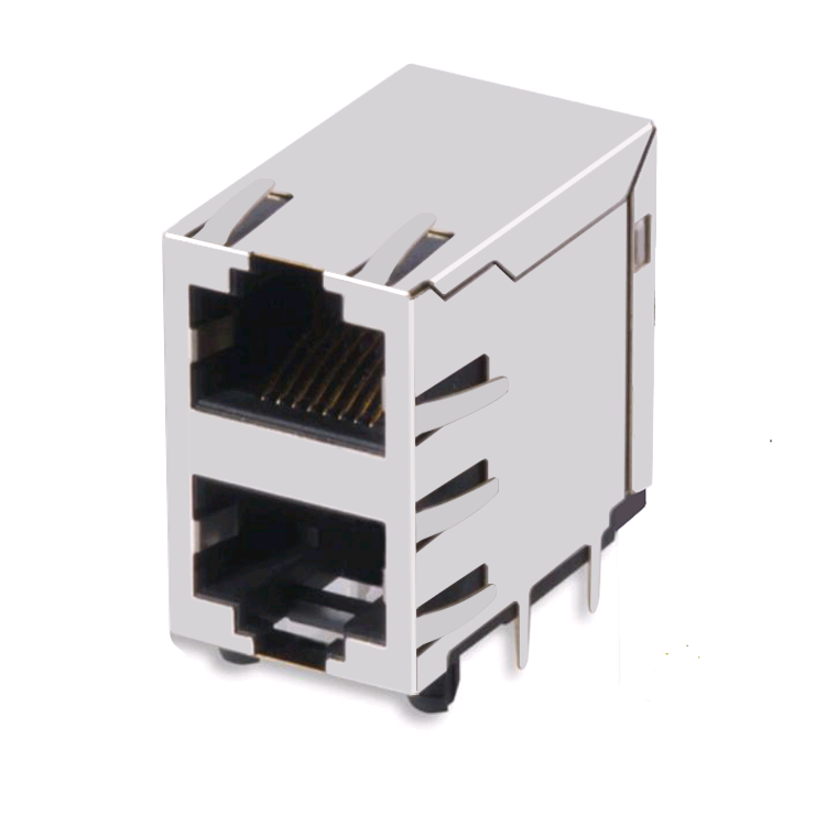JMP1NA5-RBY01-4F Shielded Without LED Ethernet Jack 2x1 RJ45 Connector