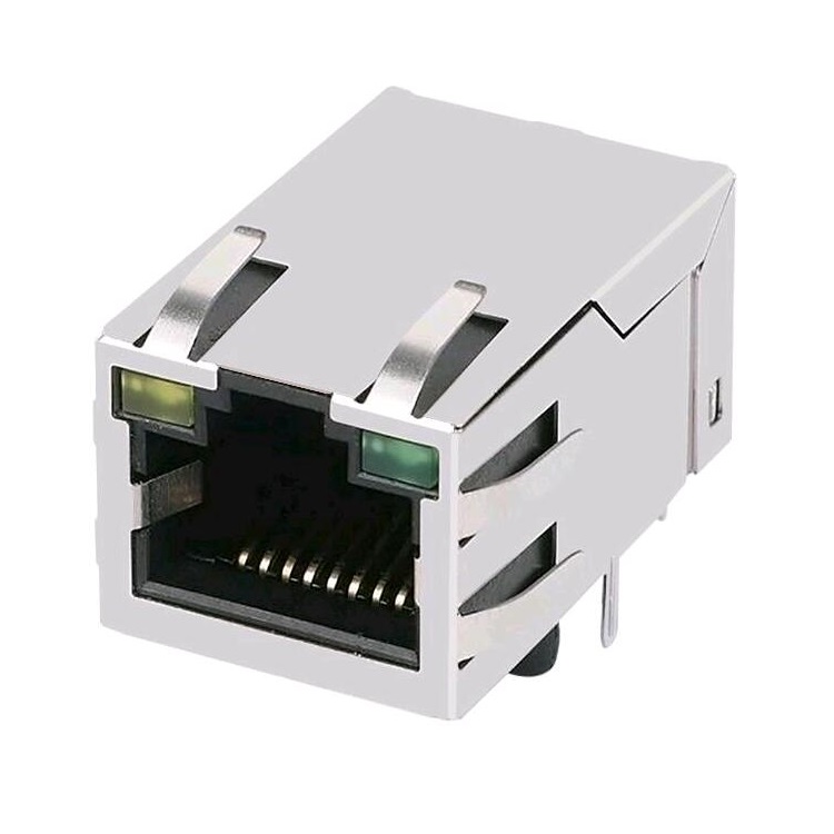 SI-51030-F Single Port With LED Gigabit Ethernet Jack 10Pin RJ45 Connector