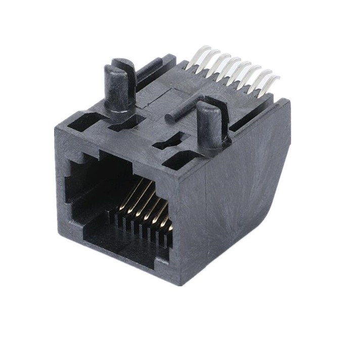 5555764-1 RJ45 Modular Jack Assembly 8 Position Low Profile Right Angle Surface Mount