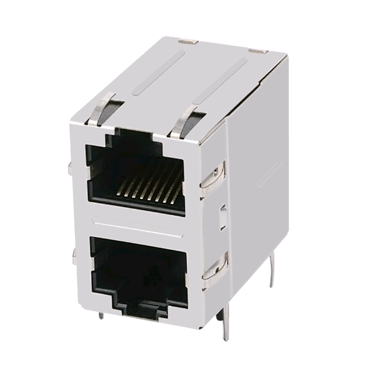 71F-1327ND2NL Without LED 1000 Base-T Multiport MagJack 2X1 RJ45 Connector With Magnetic Module