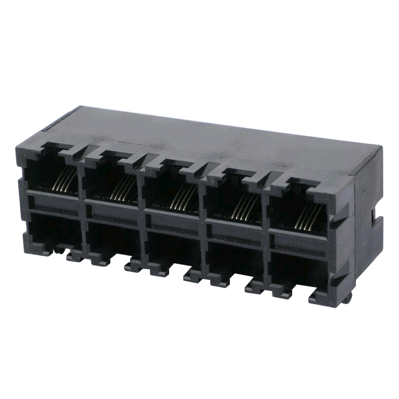 E5908-0TD044-L Without Shielded Stacked 2x5 10 Port RJ45 Modular Jack