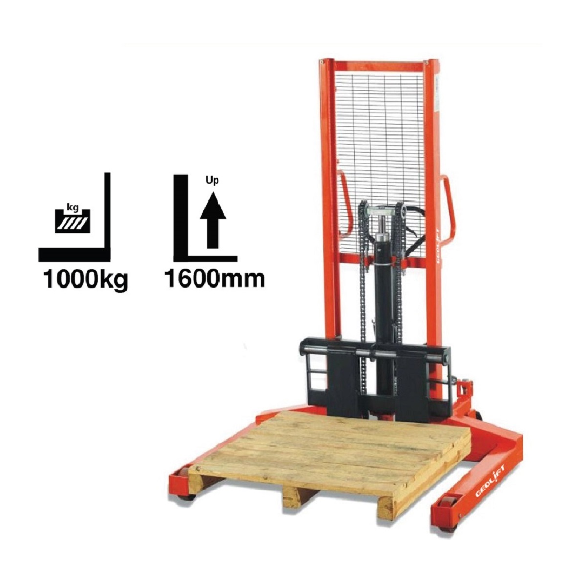 Versatile 1000 kg Manual Stacker with Interchangeable Attachments