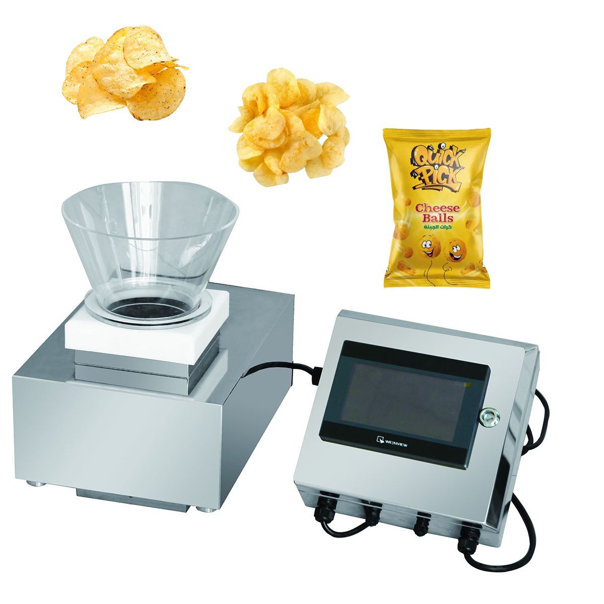Fully automatic packaging front drop type metal detector for potato chips