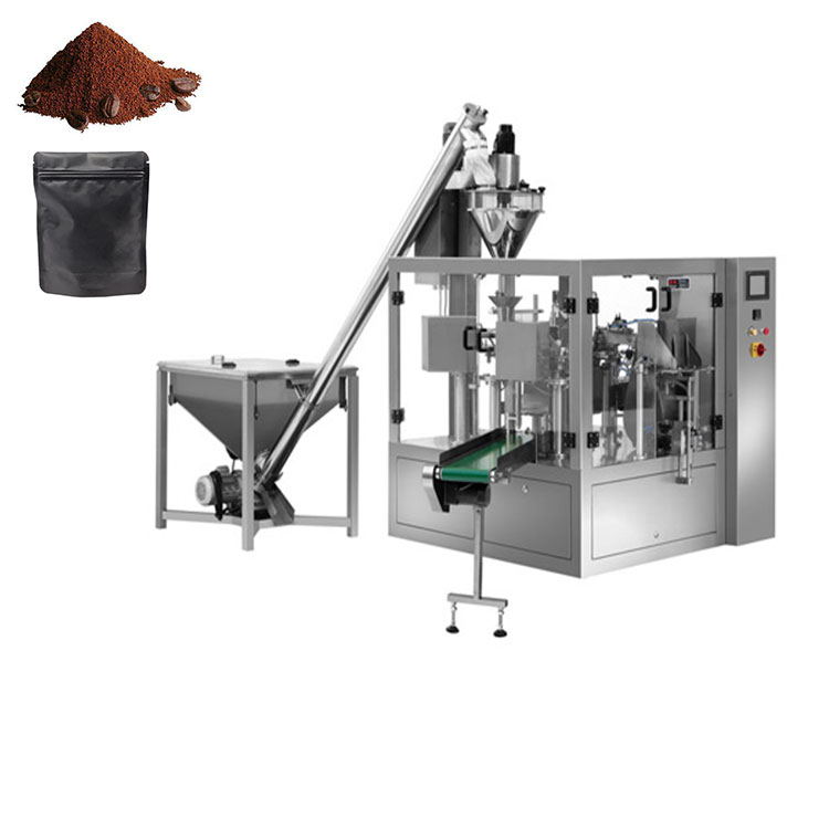 Automatic Rotary Zipper Bag Flour Coffee Powder Filler Packing Machine System