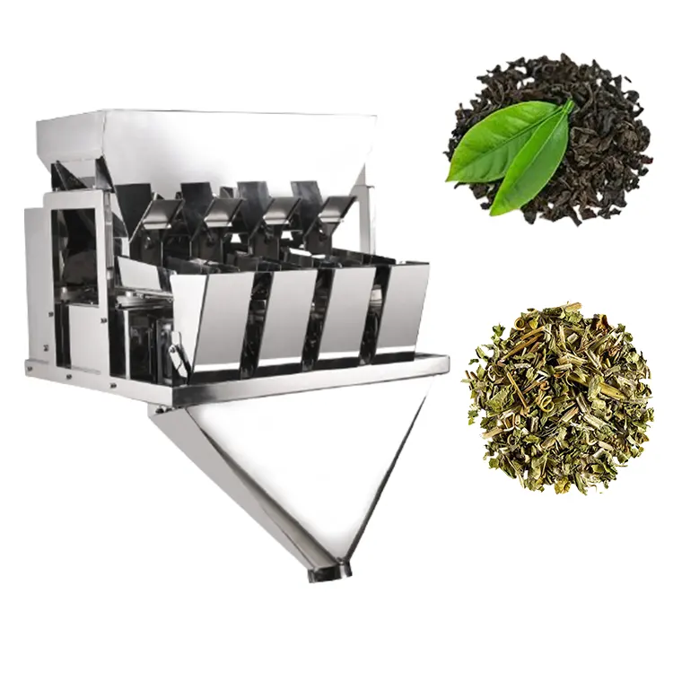 Cheap 4 Heads Linear Weigher Grain Tea Leaves Herb Weighing Machine