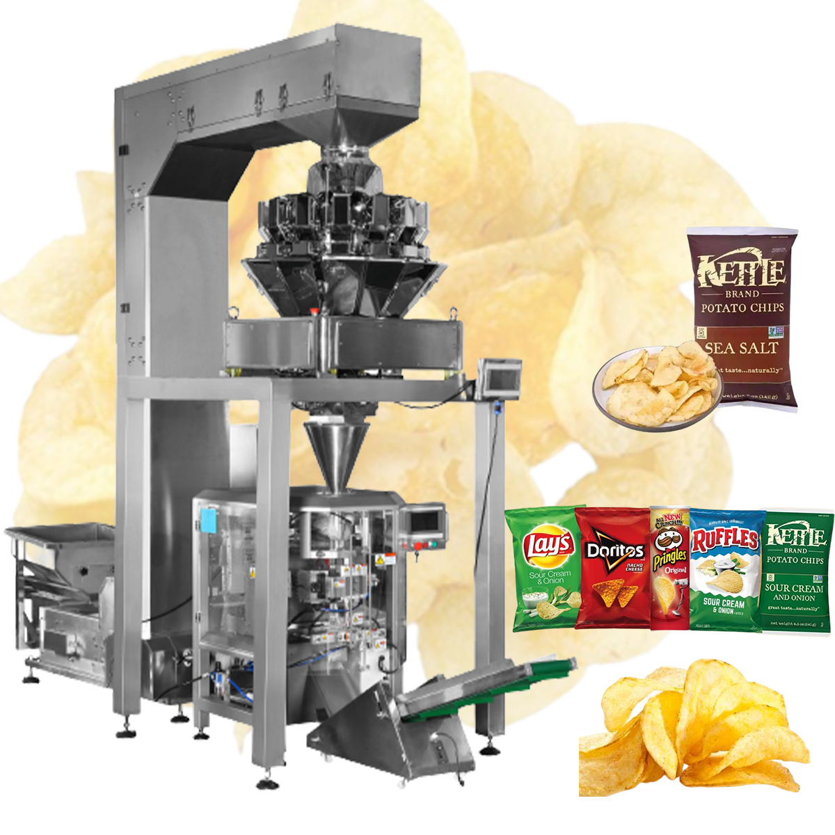 Factory made hot-sale Low Price High Speed Auto Vertical Potato Chip Banana Chip Weighting Packing Machine