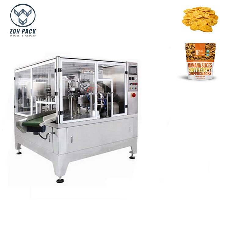Automatic Siemens PLC Control Premade Doypack Bag Packing Machine For Banana Chips